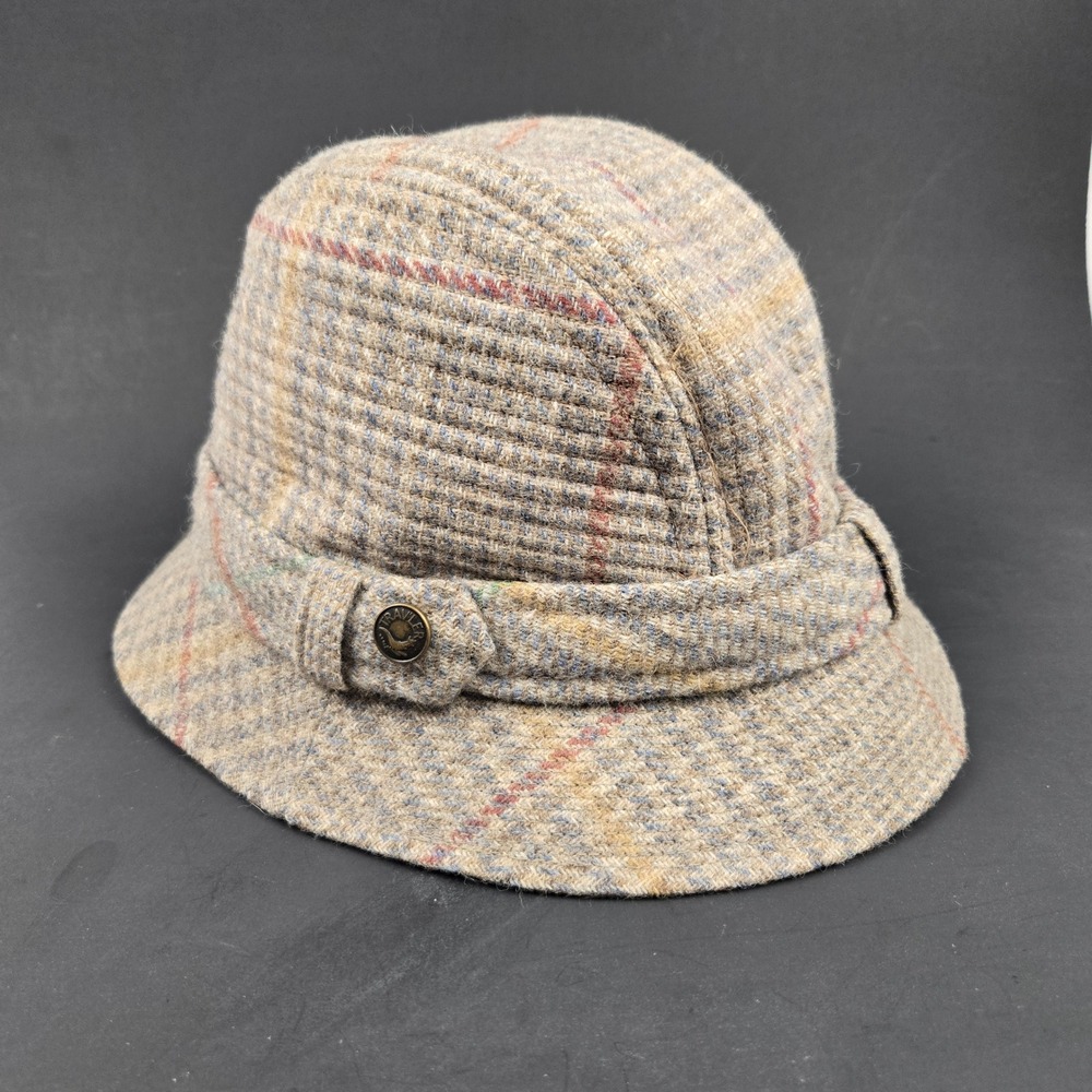 Country Gentleman Traveler Tweed Hat Woven England S- 7 1/4 Wool Safari Outback